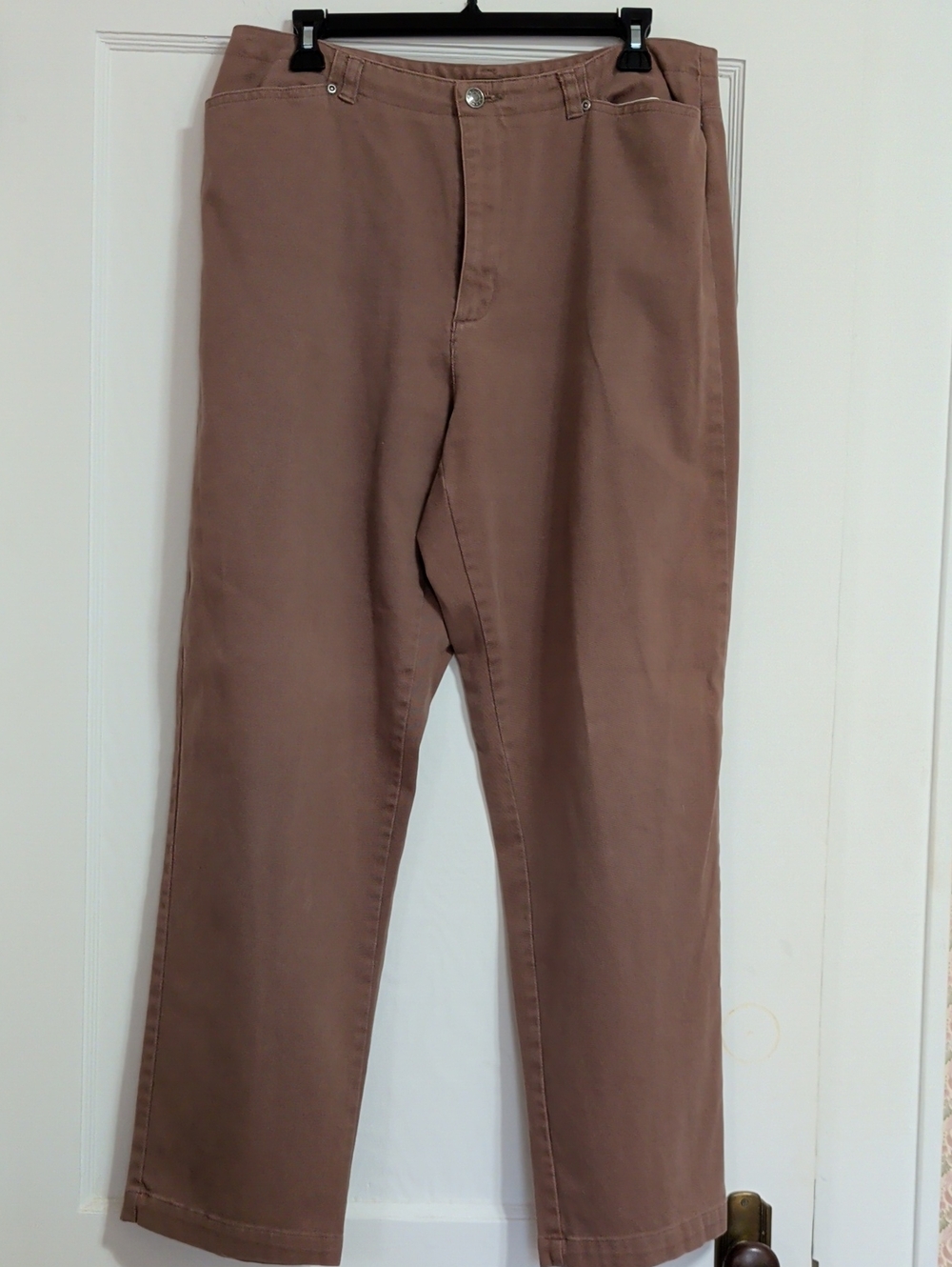 Liz Claiborne's Crazy Horse Women's Straight-Leg Khaki Pants in Brown Size 14